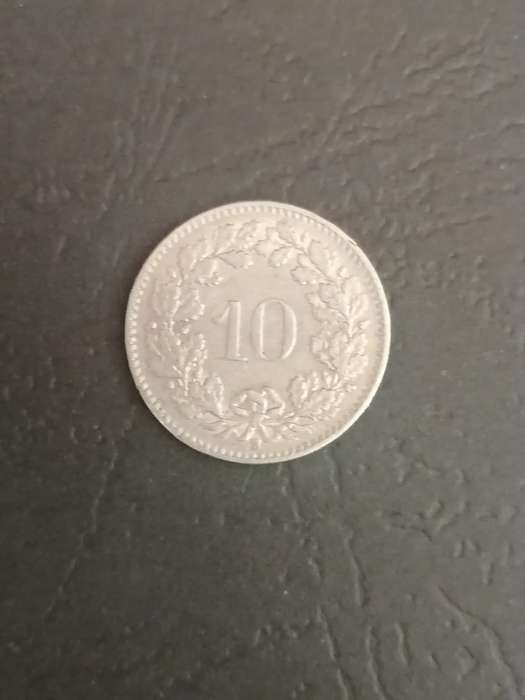 1962 Swiss 10 Rappen Coin  Confederatio Helvetica