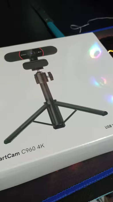 EMEET C960 4K Webcam with Tripod, 4K UHD Sony Sensor, 3 Adjustable Height Mini Tripod w/Privacy Cove