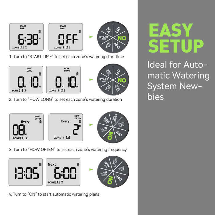 RainPoint Wireless Digital 2-Zone Irrigation Timer