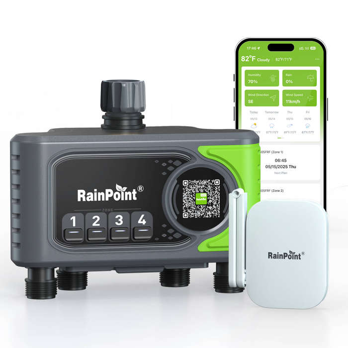 RainPoint Wireless Smart Wi-Fi 4-Zone Irrigation Timer (Device Only)