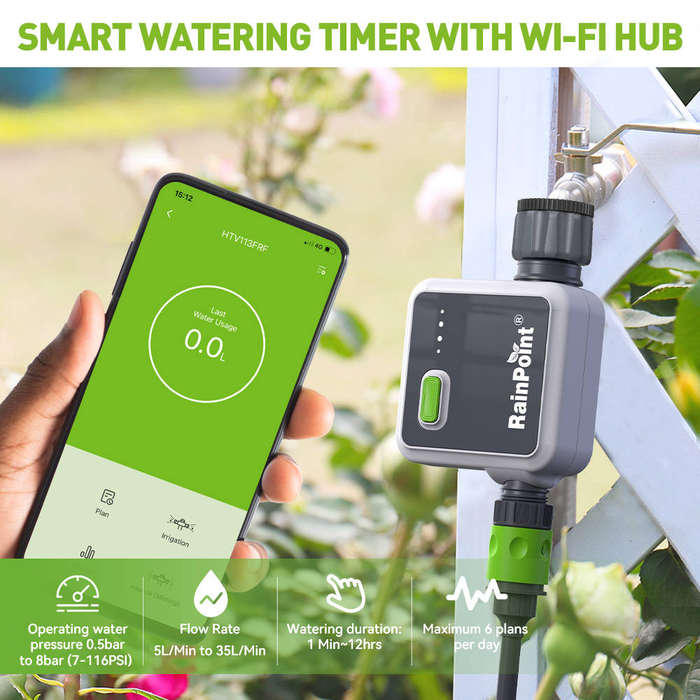 RainPoint Wireless Smart Wi-Fi 1-Zone Irrigation Timer (Device Only)