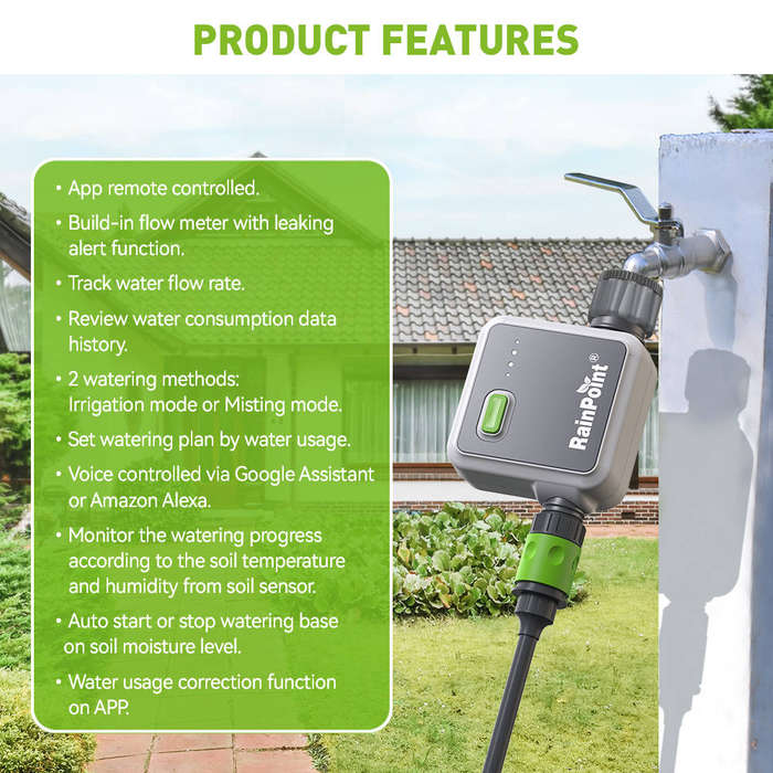 RainPoint Wireless Smart Wi-Fi 1-Zone Irrigation Timer (Device Only)