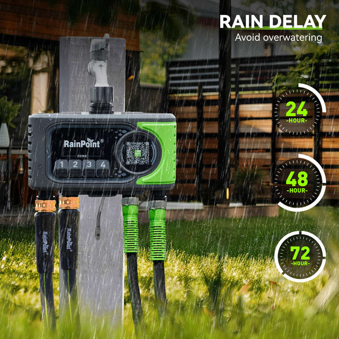 RainPoint Wireless Smart Wi-Fi 4-Zone Irrigation Timer (Device Only)