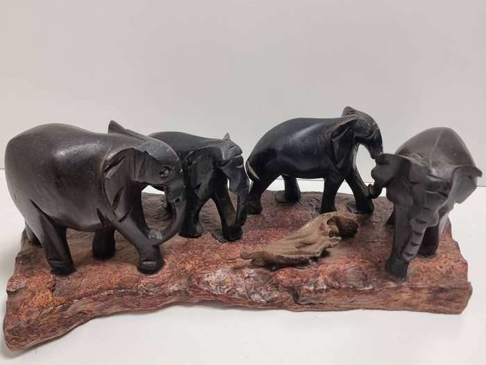 Collection of Elephant Carvings and Other