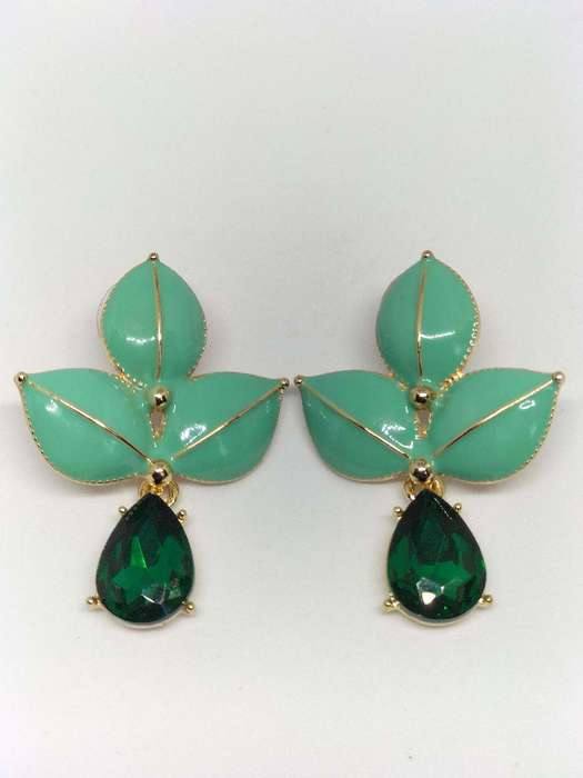 Earrings Emerald Green set of 2