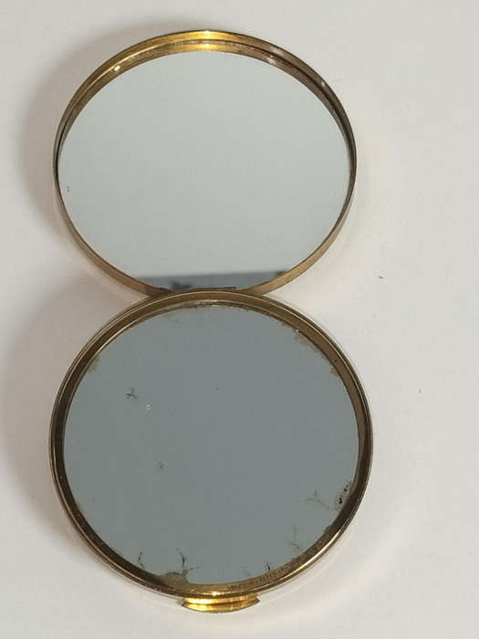Vintage Gold Tone Stratton Compact Vanity Mirror