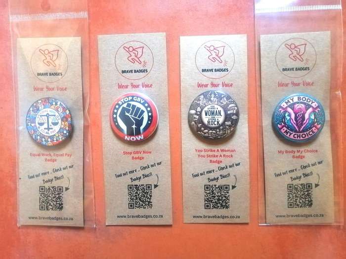 You Strike A Woman You Strike A Rock Accessory Badge - Women's Rights Unusual Msanzi Fashion