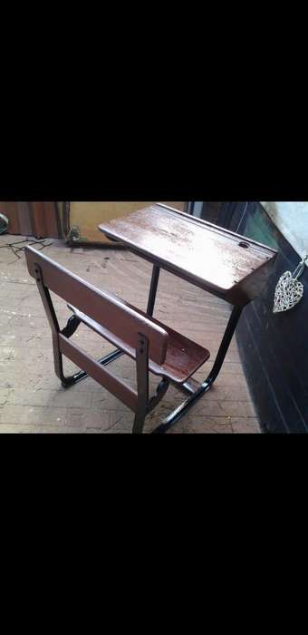 vintage wooden school desk