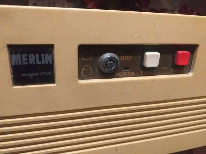 Vintage merlin computer box