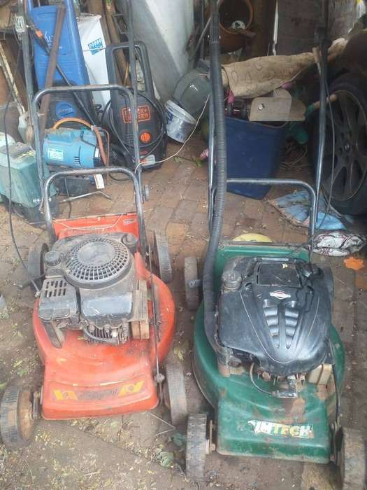 2 x petrol lawnmowers