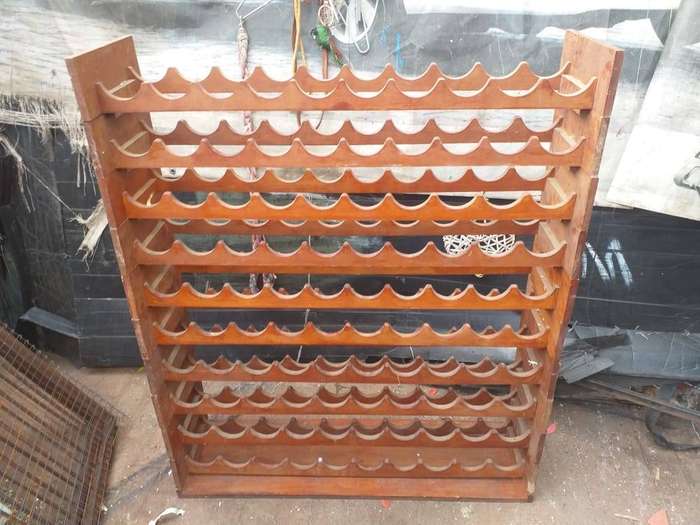 large wooden wine rack