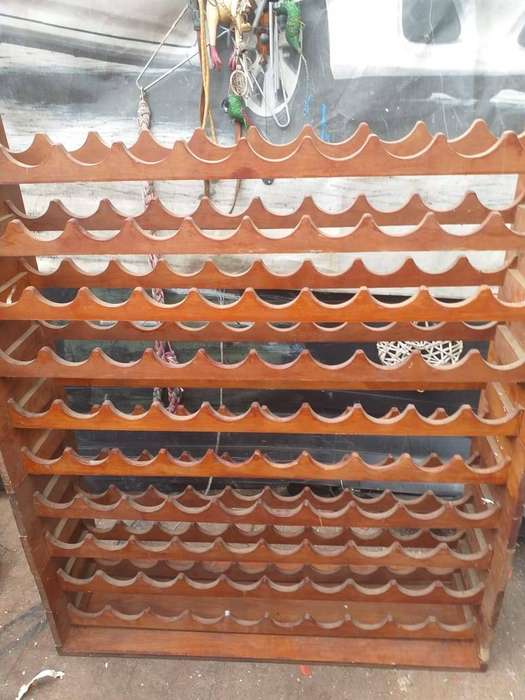 large wooden wine rack
