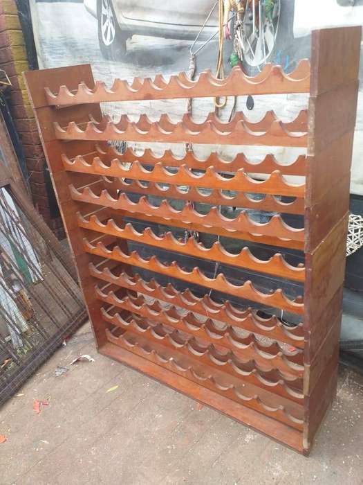 large wooden wine rack