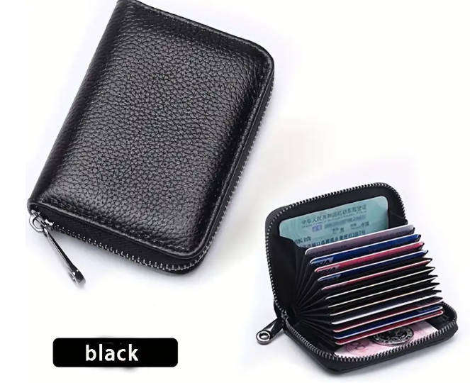 Faux Leather Zipper Wallet With Multiple Card Slots for men