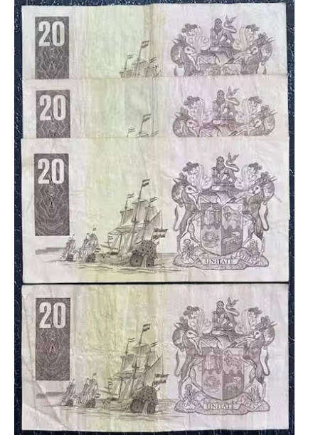 SOUTH AFRICA: GPC DE KOCK - FOUR TWENTY RAND NOTES - D PREFIX - 1 BID TAKES ALL