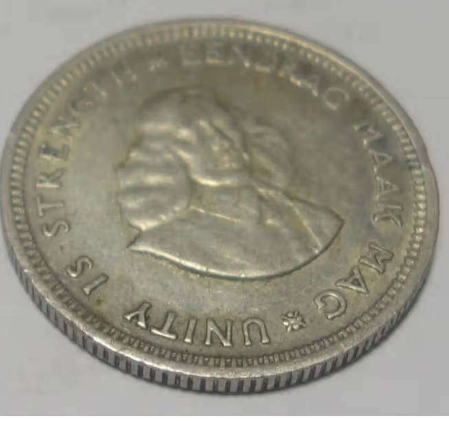 1962 Silver South Africa 5 Cents Coin