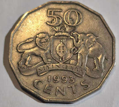 1993 Swaziland 50 cents Coin