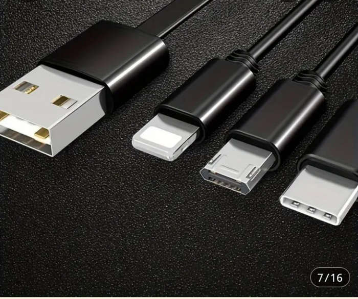 Retractable Cell Phone Charger 1 m I-phone C-type Micro USB