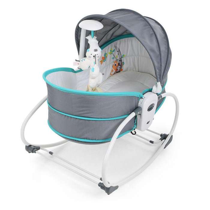 5-in-1 Baby Rocking Bounce Chair with Removable Bassinet, Soothing Melody & Adjustable Recline