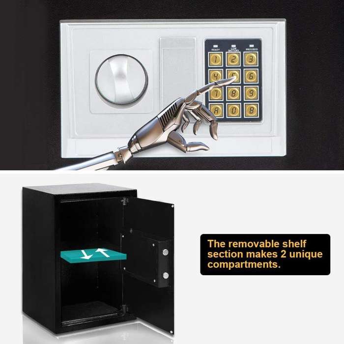 Electronic Safe Box with Combination Lock & Removable Shelf  40.3x50.1x33cm Heavy-Duty Security Saf