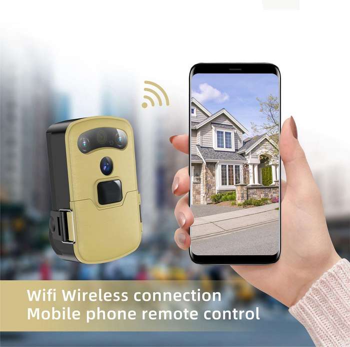 Waterproof Solar-Powered WiFi 720P Trail & Hunting Camera with Night Vision  Motion Detection, Weat