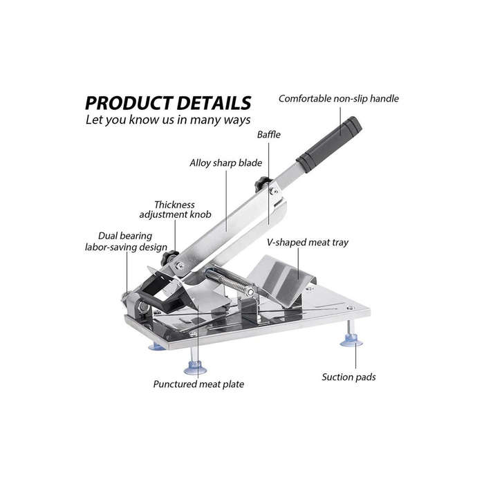 Manual Frozen Meat Slicer - Beef, Mutton, Vegetable Cutter + 2 Extra Blades for SA Kitchens