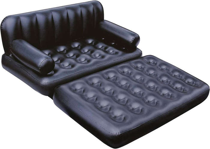 Versatile 5-in-1 Inflatable Air Couch with Electric Pump - Sofa, Bed & Lounger Combo for Home & Camp