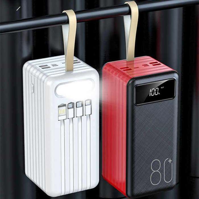 80,000mAh High-Capacity Power Bank with LED Light  Ultra-Long-Lasting Portable Charger