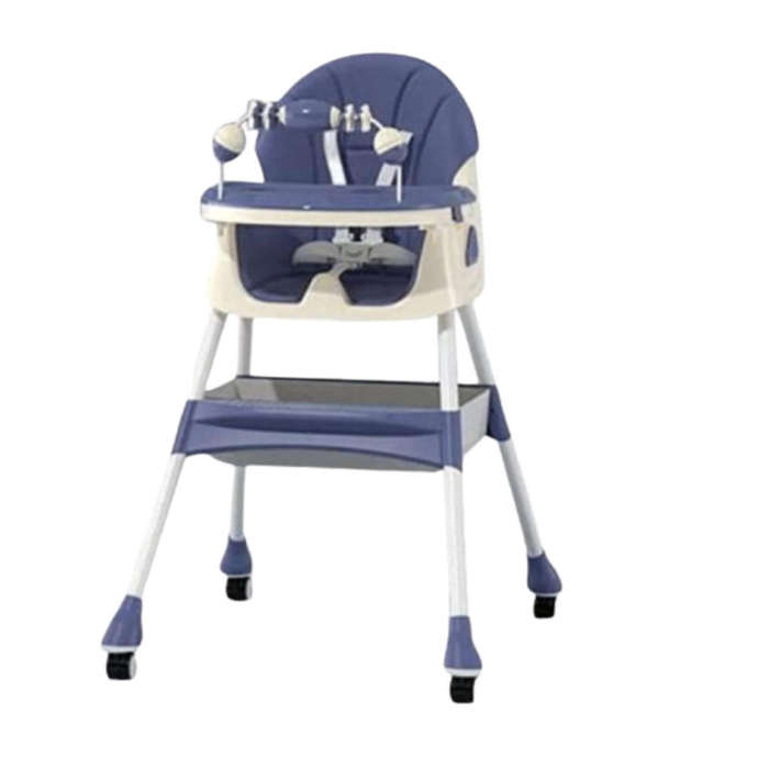 4-in-1 Adjustable Baby High Chair with Removable Double Snack Tray  Convertible Infant Feeding Seat
