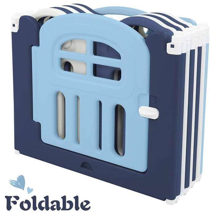 Foldable Baby Safety Play Yard with Mat  Indoor & Outdoor Toddler Activity Fence
