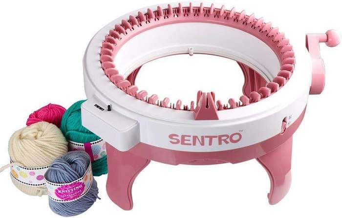 48-Needle Rotary Knitting Machine Kit  Hand-Cranked Circular Loom for DIY Scarves, Hats, and Socks