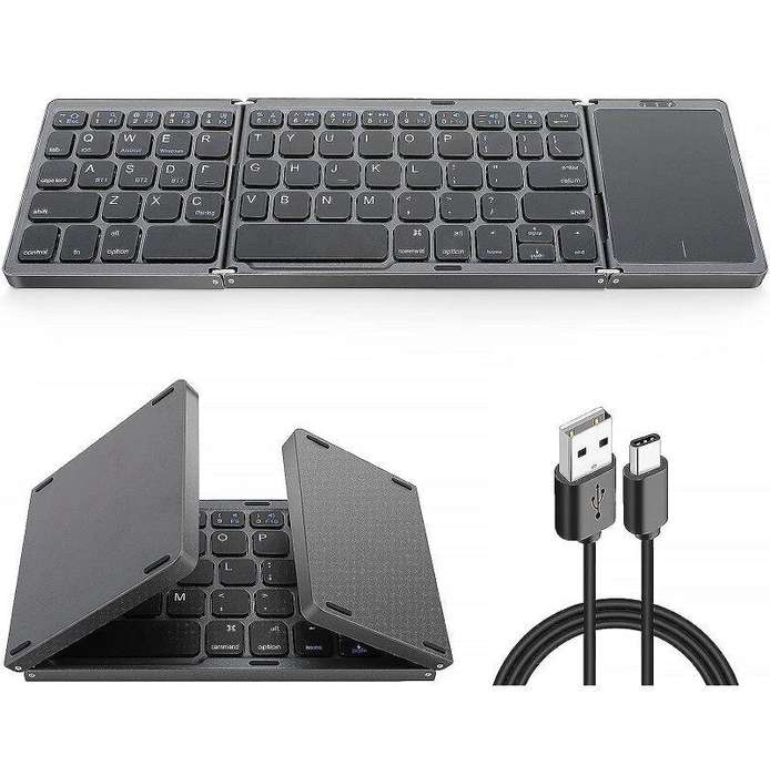 Wireless Bluetooth Keyboard with Touch Mouse Pad  Slim, Portable Keyboard for Smart TVs, Tablets,