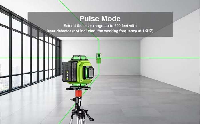 16-Line 4D Green Cross Laser Level Self-Leveling Measuring Tool with Protective Gloves