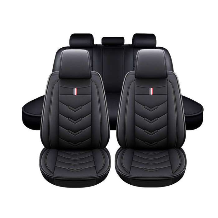 5-Piece Universal PU Leather Car Seat Cover Set  Front & Rear Seat Protection for Most Vehicles