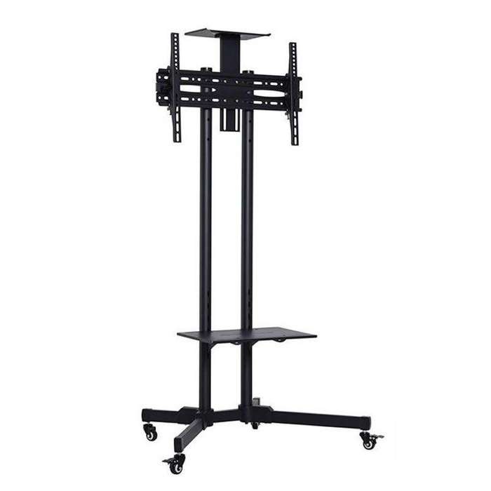 32''65'' Mobile Floor TV Stand with Wheels  Adjustable Height & Tilt  Heavy-Duty Rolling Mount (M