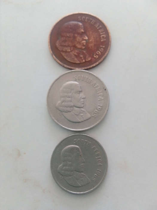 SA 1965 10cent, 5cent and 2cent