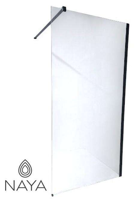 NAYA - Eclipse Shower Screen Clear Black 1500x2000x8mm