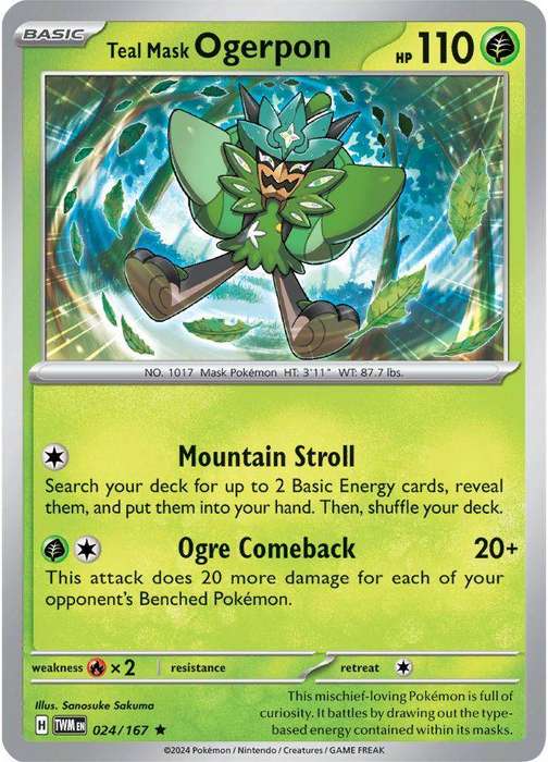 024/167 - Teal Mask Ogerpon (Holofoil)