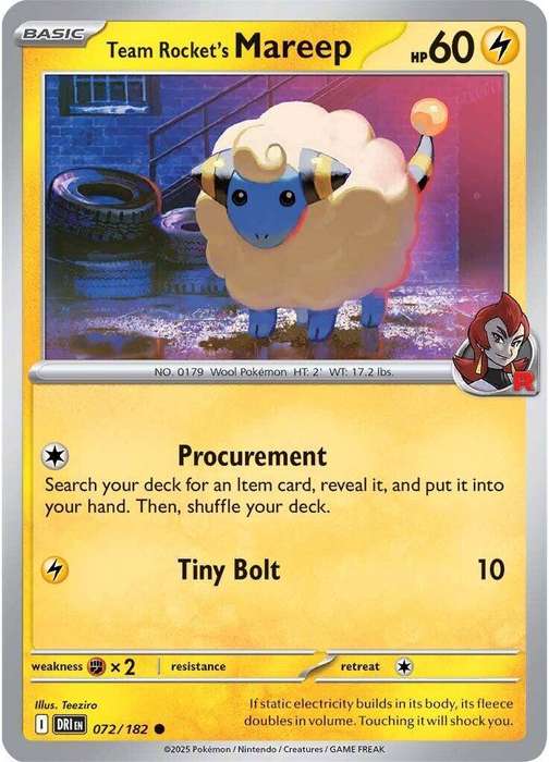 072/182 - Team Rocket's Mareep (None Holo)