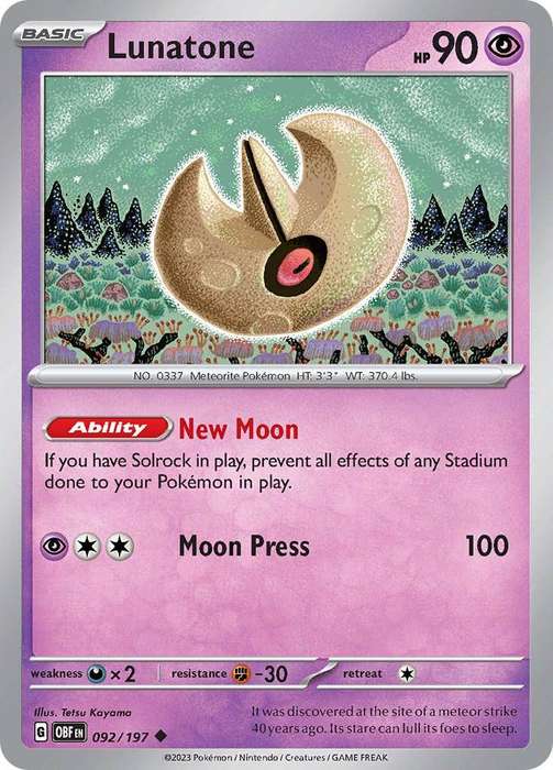 092/197 - Lunatone (None Holo)