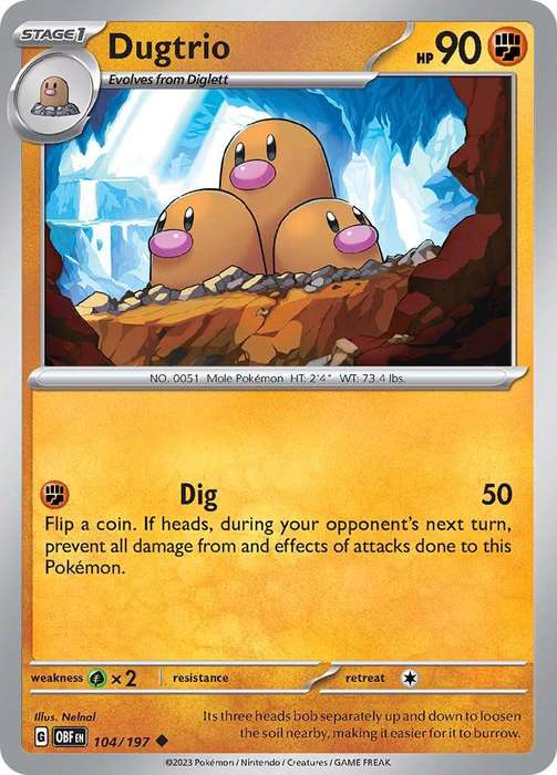 104/197 - Dugtrio (None Holo)