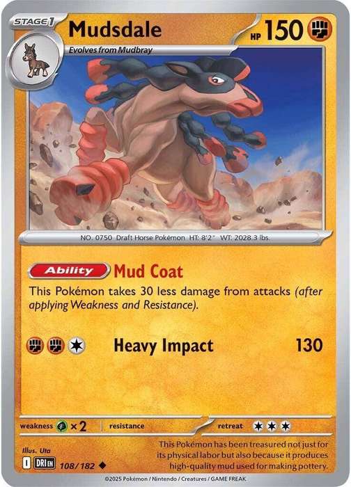 108/182 - Mudsdale (None Holo)