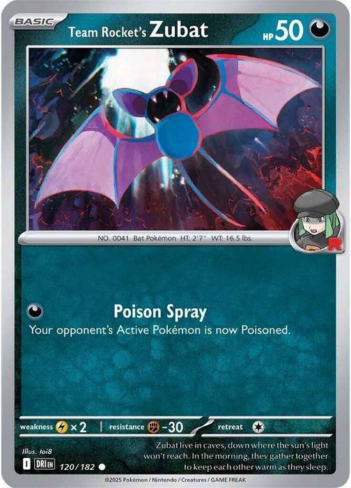 120/182 - Team Rocket's Zubat (None Holo)
