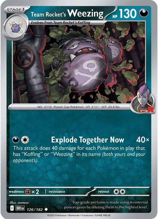 126/182 - Team Rocket's Weezing (None Holo)