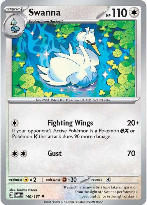 140/167 - Swanna (None Holo)