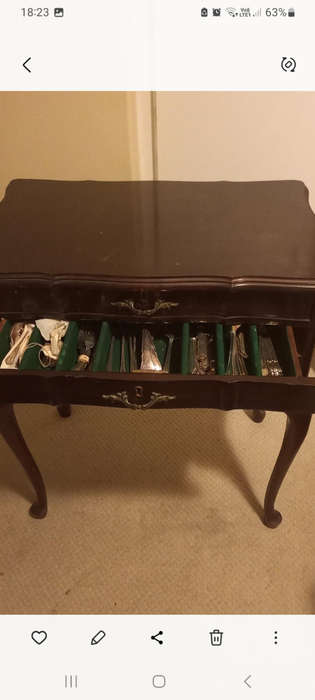 Imbuia Display Cabinet with full cutlery set [or separate]