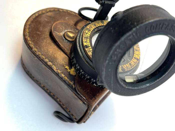 Vintage WWII Model 1938 Lensatic Compass with Leather Case (Rare find)