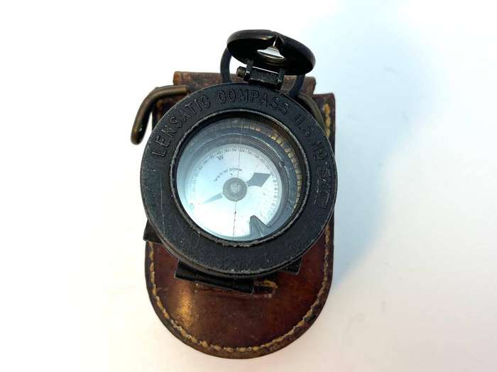 Vintage WWII Model 1938 Lensatic Compass with Leather Case (Rare find)