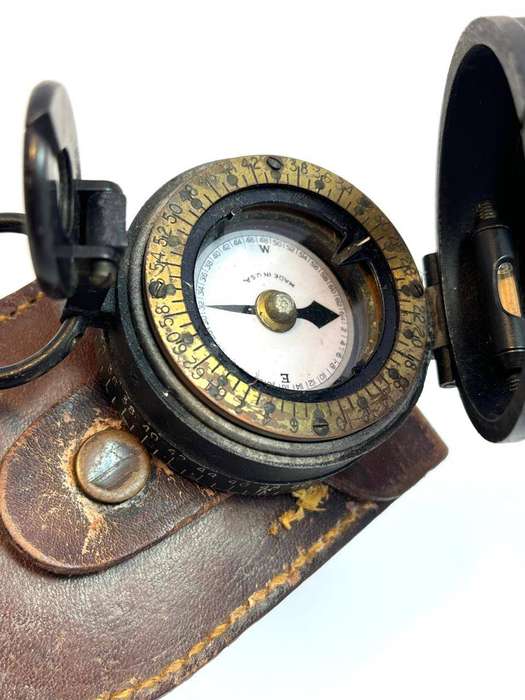 Vintage WWII Model 1938 Lensatic Compass with Leather Case (Rare find)