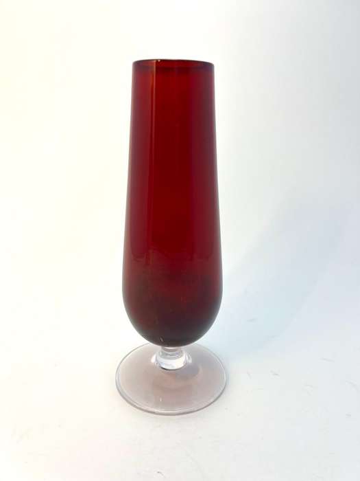 Vintage Burgundy Glass Bud Vase  Burgundy